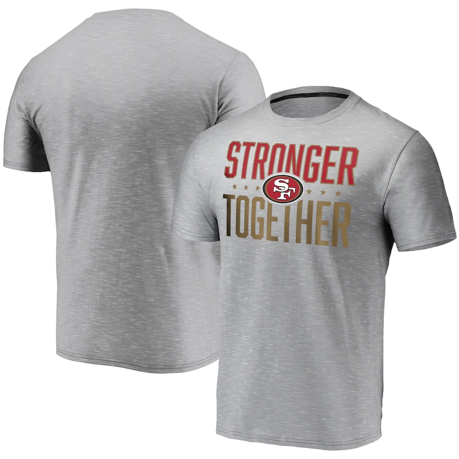 Men's San Francisco 49ers Grey Charcoal Stronger Together T-Shirt